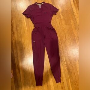 Maroon Landau Scrub Set